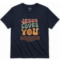 Signature Fit Jesus Loves You Tee – Navy