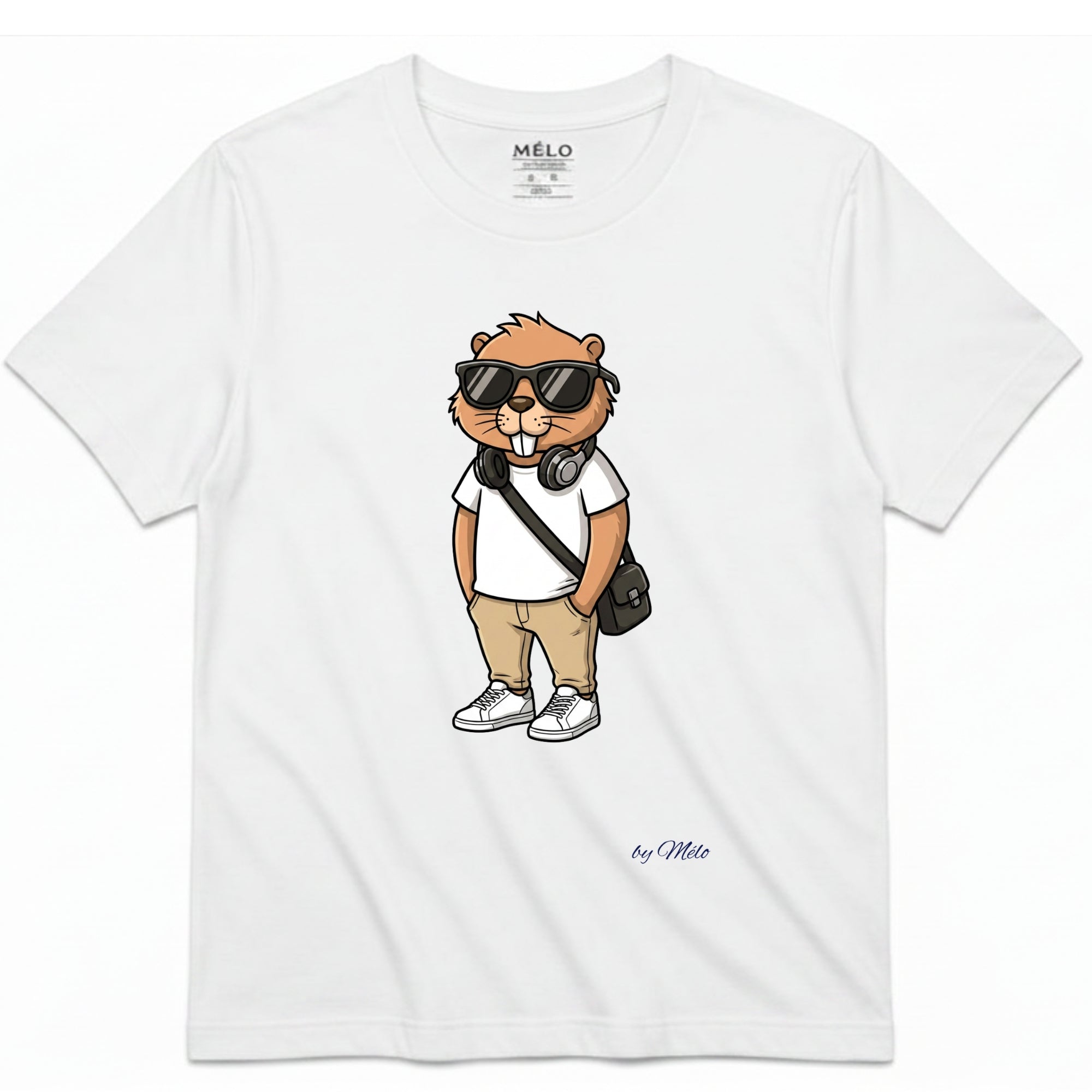 Classic Fit Mélo Beaver Tee – White