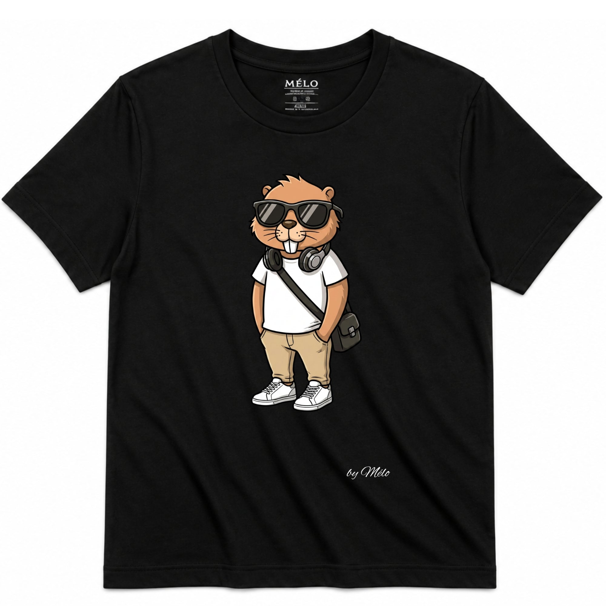 Classic Fit Mélo Beaver Tee – Black