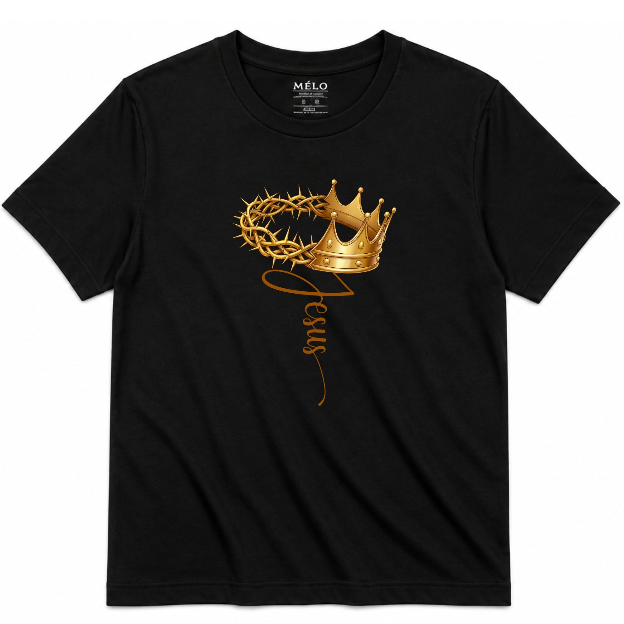Classic Fit Jesus is King Tee – Black Front