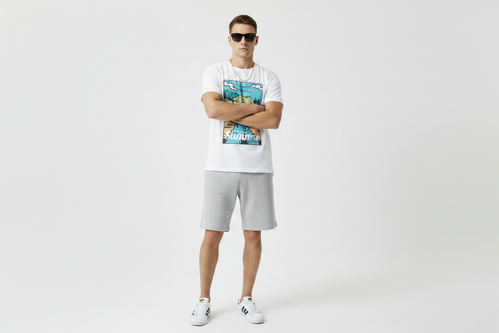 Classic Fit Summer Time Tee – Arms Crossed Pose