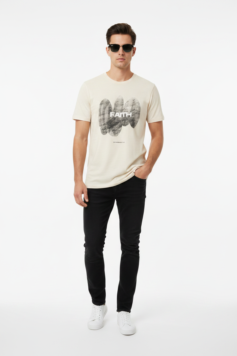Faith – Cream – Black Denim
