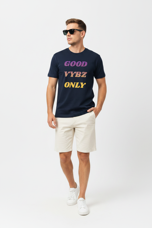 Good Vybz Only – White Male + Shades + Cream Chino Shorts