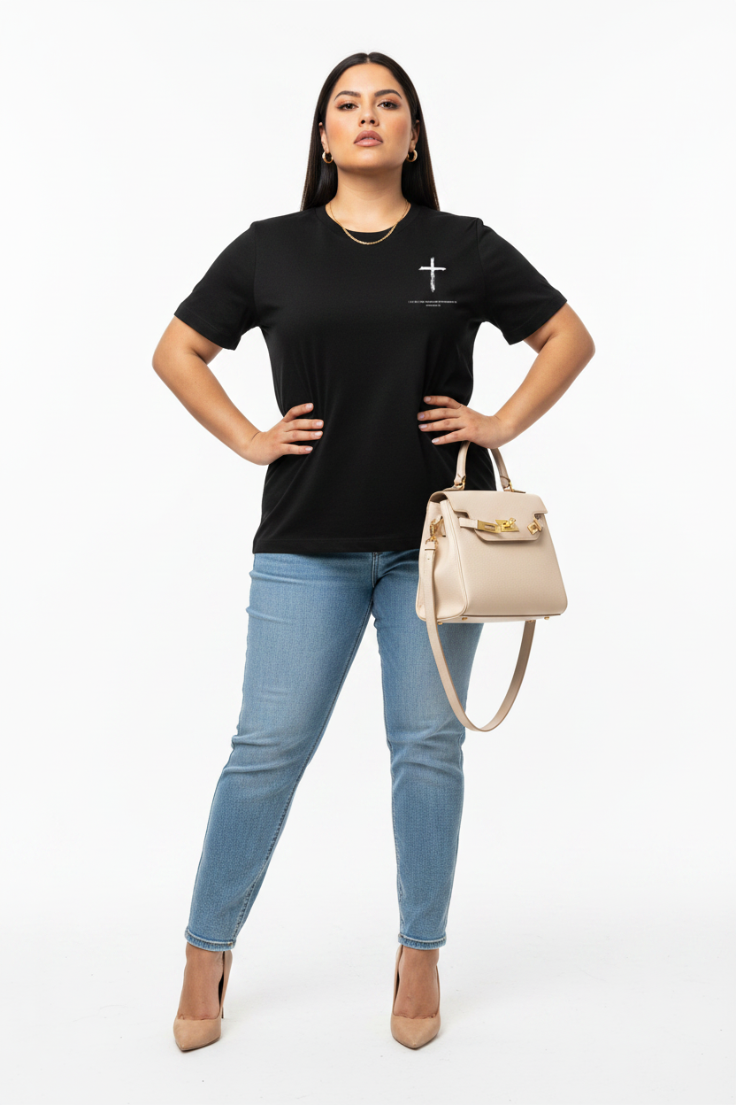 I Can Do All Things – Curvy Latina – Untucked + Purse + Fierce Pose