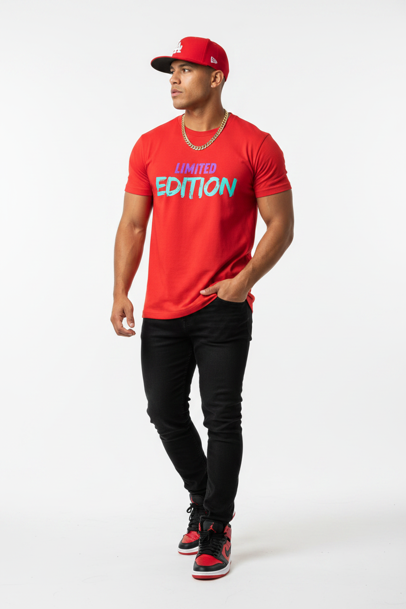 Limited Edition – Red – Strong Light Brown Male + Chain + Red LA Cap