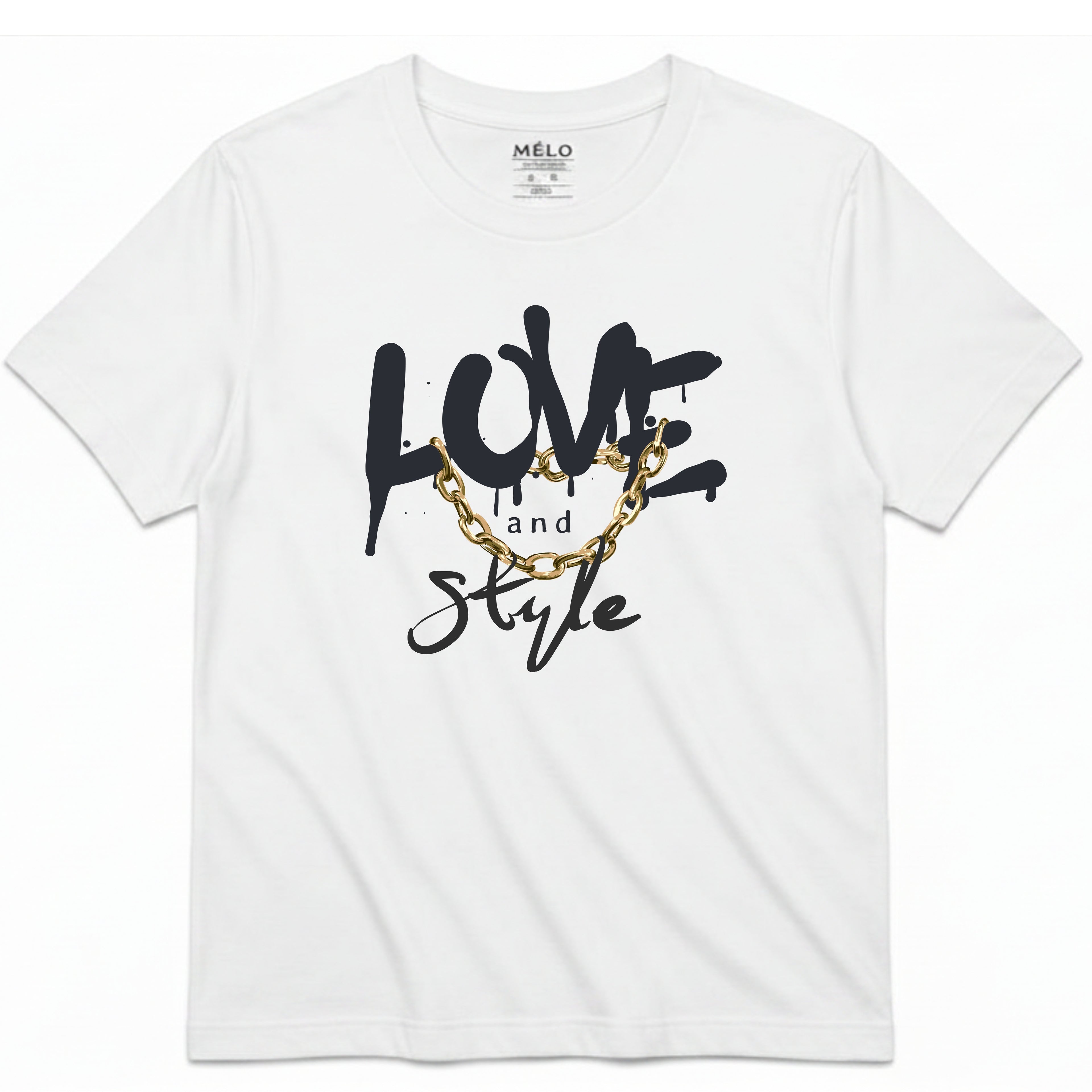 Classic Fit Love and Style Tee – White