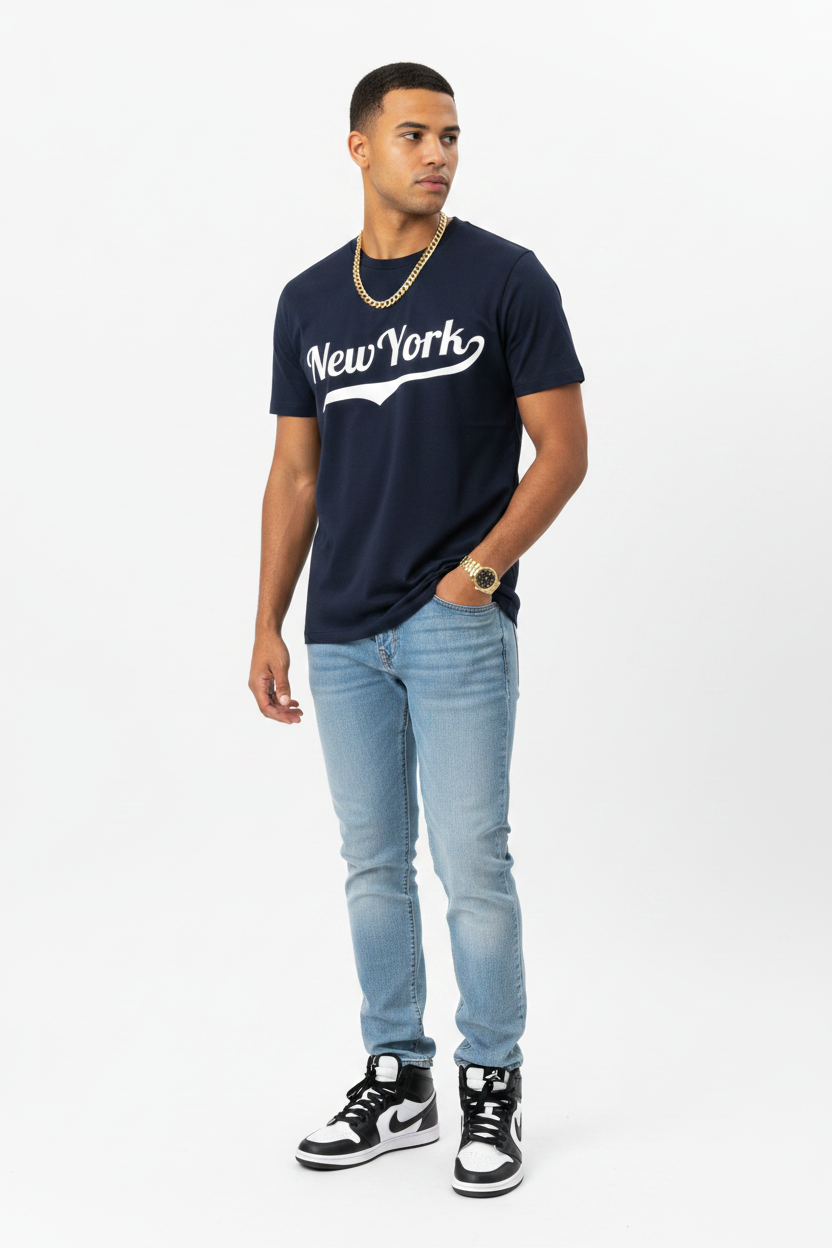 New York – Navy – Signature Fit – Medium Build Light Brown Male