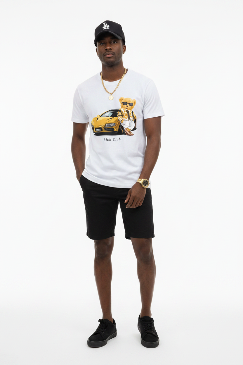 Rich Club Tee – Black Male Model