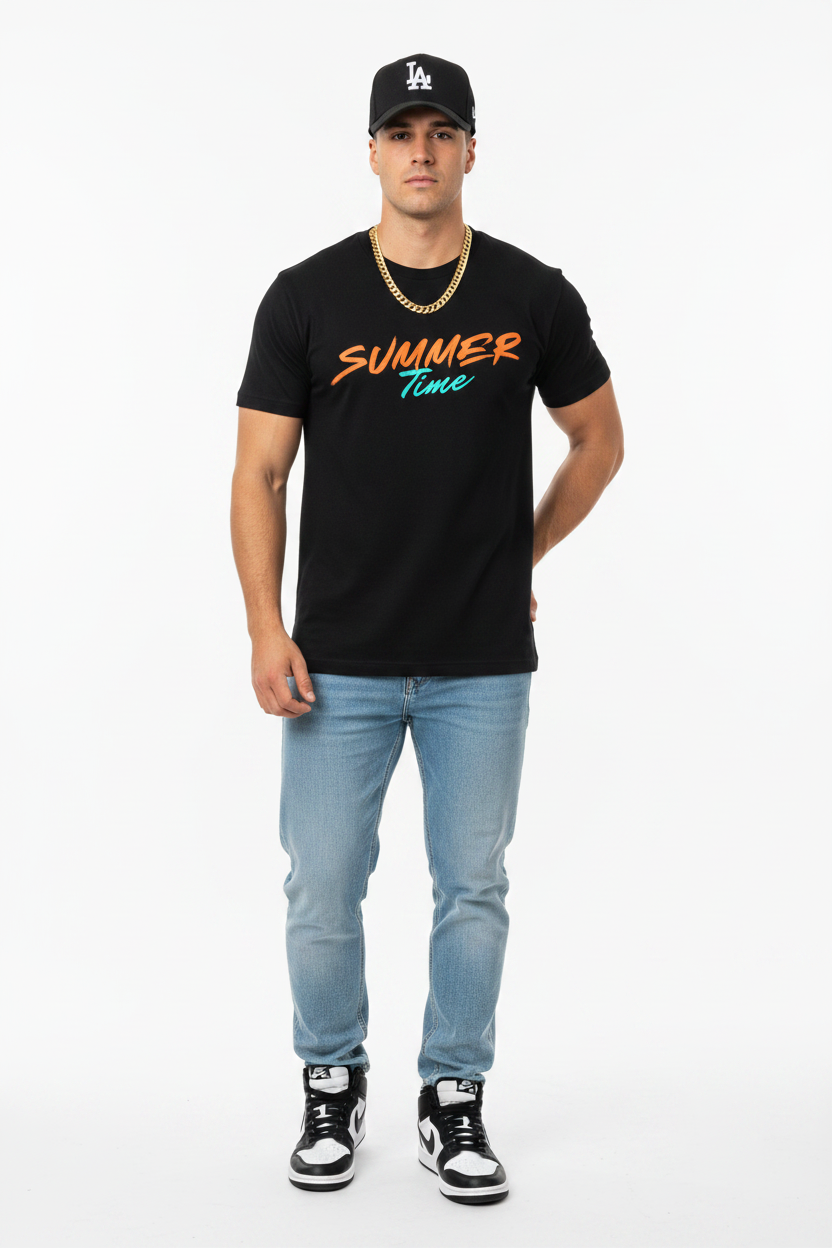 Summer Time – Black – Signature Fit – Strong White Male + LA Cap